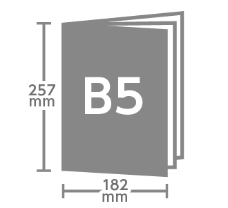 B5判のサイズは、182mm×257mm