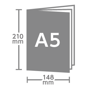 A5判のサイズは、148mm×210mm