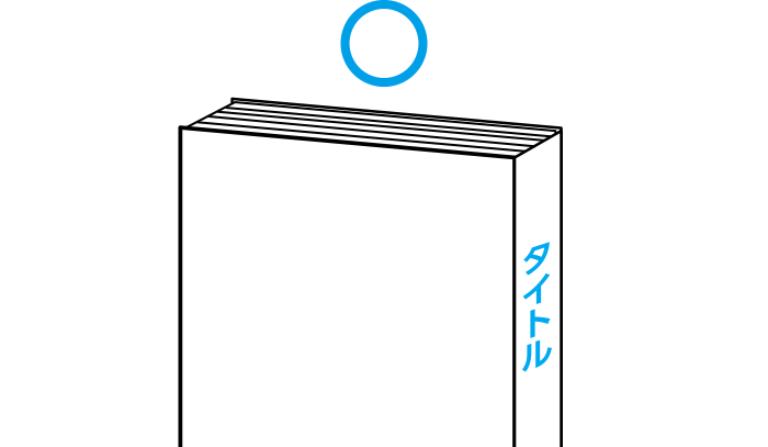 背表紙の幅は左右に十分な余白を取ることを説明する図