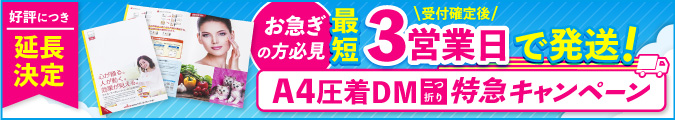 夏の販促応援 A4圧着DM特急キャンペーン